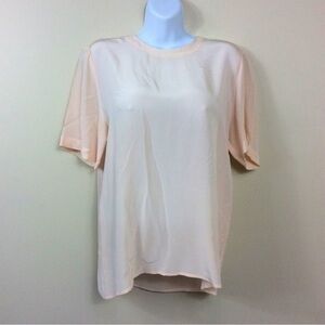 90s 100% silk Christie & Jill blouse.  Medium. Pale pink